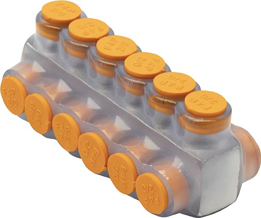2/0 AWG 6 PORT CLEAR MULTI-TAP 2/0 AWG 6 PORT CLEAR MULTI-TAP