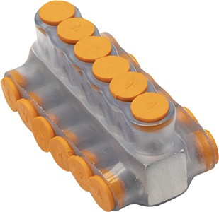 4-14 AWG 6 PORT CLEAR MULTI-TAP 4-14 AWG 6 PORT CLEAR MULTI-TAP