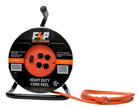 50ft 4-Outlet Portable Cord Reel